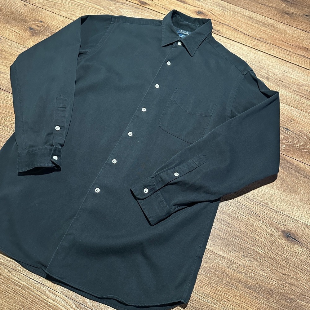 Polo Ralph Lauren Dark Green Marlowe Silk Cotton Button Down Shirt Mens Size M